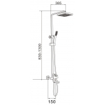 Well Bloom Italy 3012WL不銹鋼拉絲雨淋花灑套裝：黃銅材質，西班牙陶瓷閥芯，可調高低